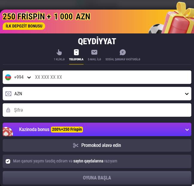 Şəxsi kabinetə daxil ola biləcəyiniz qeydiyyat